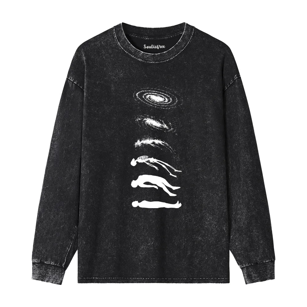 Designed Artistic Washed Long Sleeve Shirts Sale – soulisfree