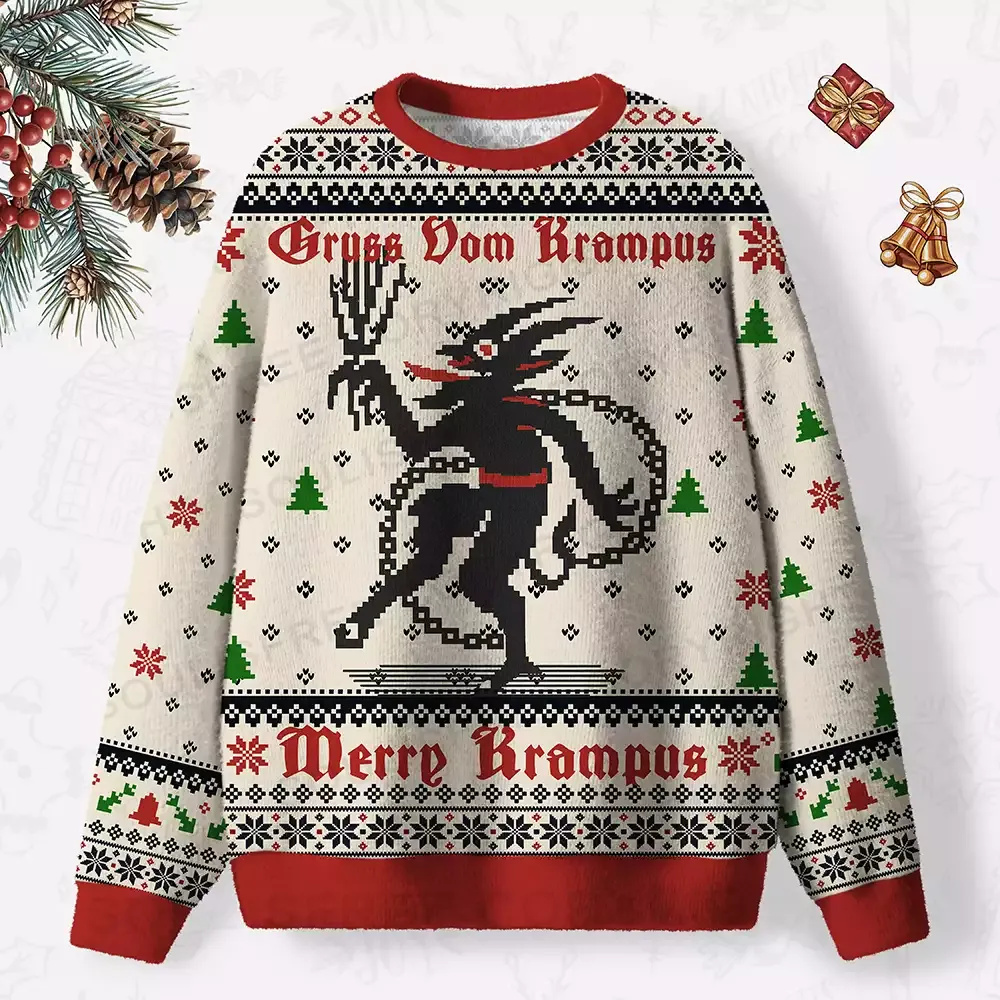 Merry Krampus Ugly Christmas Knit Sweatshirt
