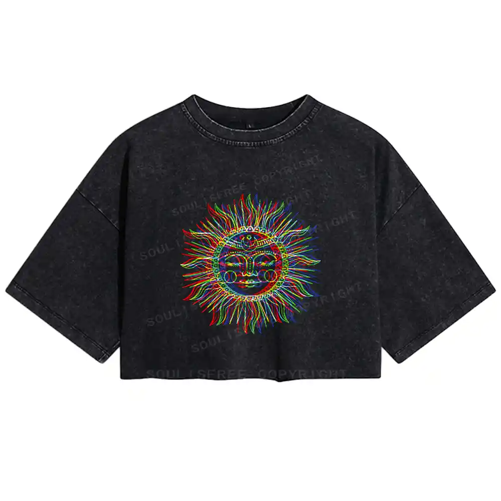 Vibes of the Sun Washed Crop T-shirt