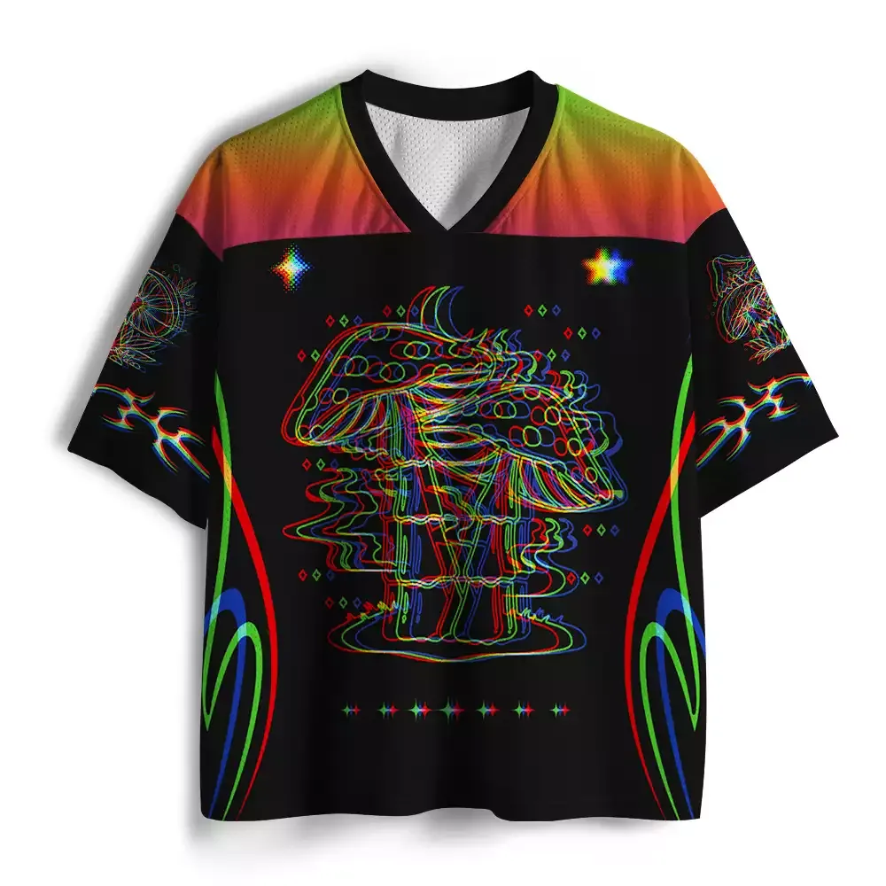 Designed Soulisfree Cosmic Mushroom Glow Mesh Jersey
