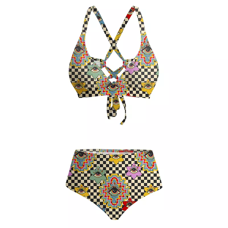 Soulisfree Third Eye Bloom Glitch Cross Bikini
