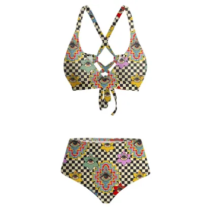 Soulisfree Third Eye Bloom Glitch Cross Bikini