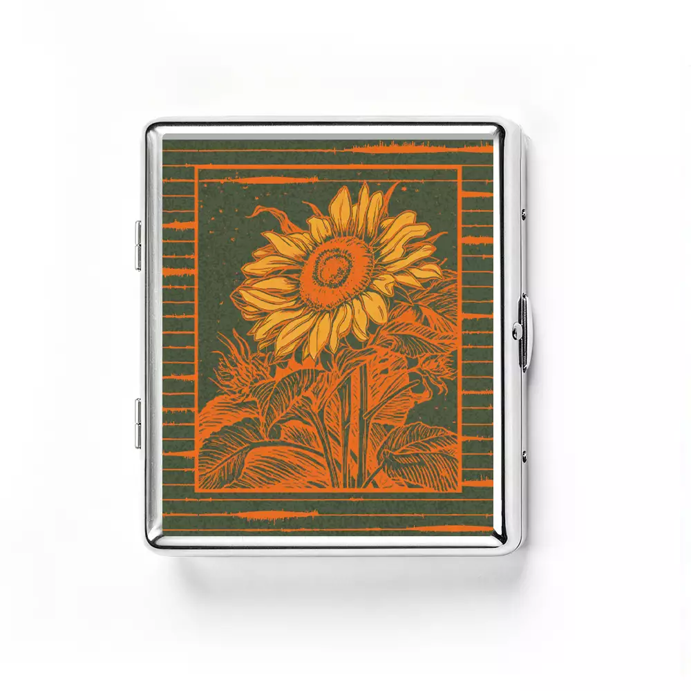 Soulisfree Vintage Woodcut Bloom Metal Pocket Case