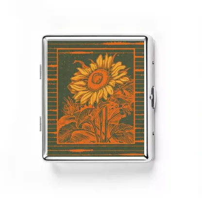 Soulisfree Vintage Woodcut Bloom Metal Pocket Case