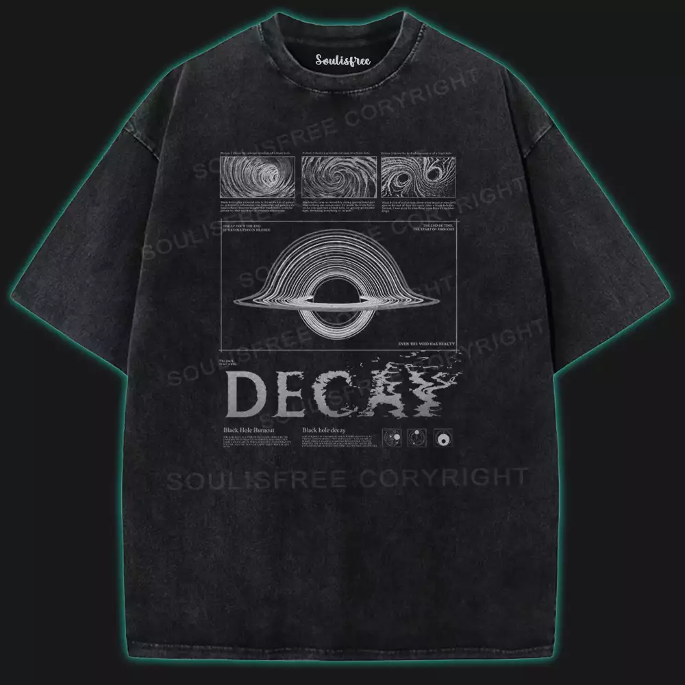 Decay Universe Washed Space T-shirt