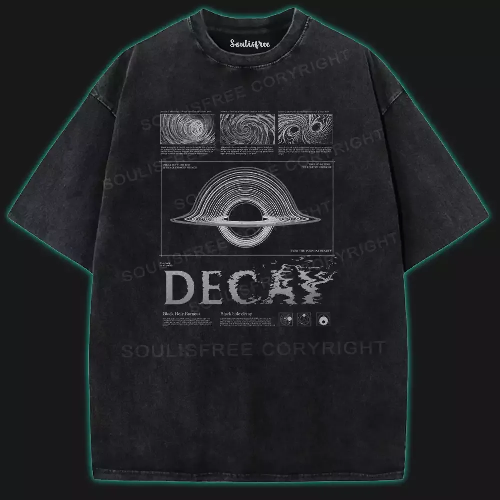 Decay Universe Washed Space T-shirt