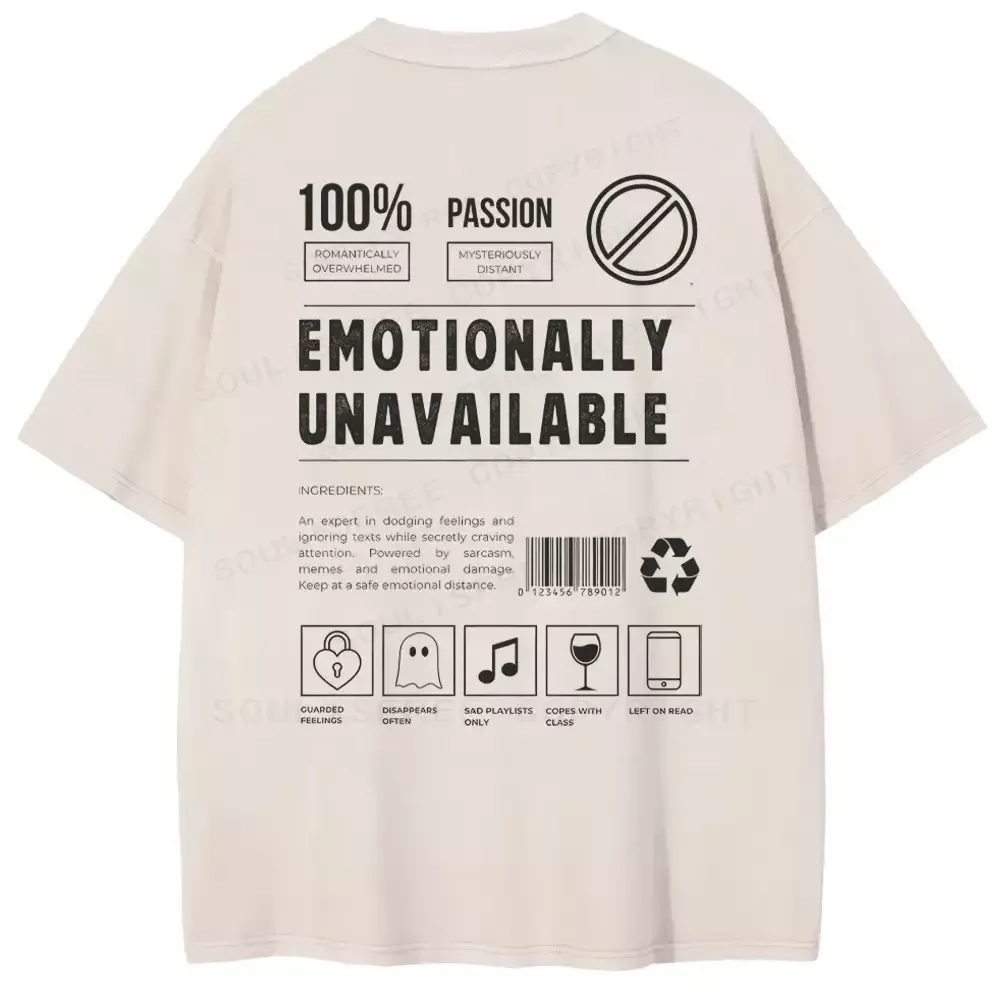 EMOTIONALLY UNAVAILABLE Washed T-shirt