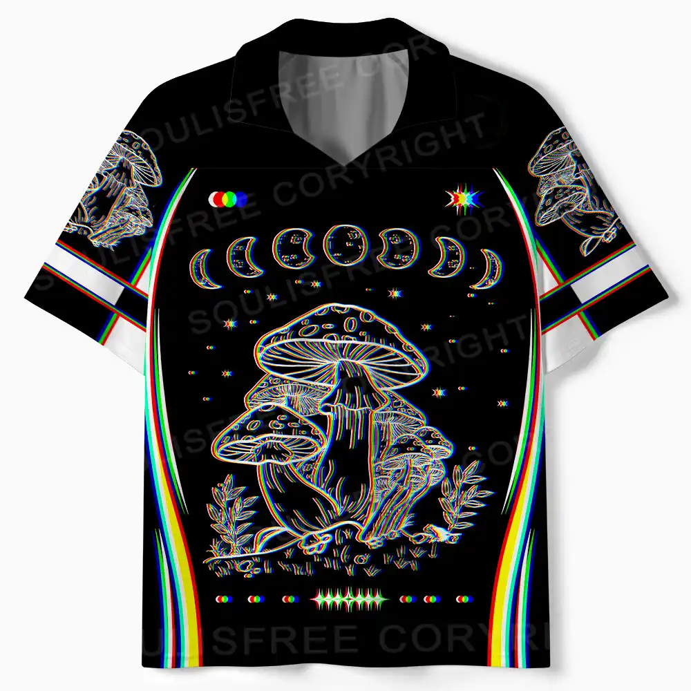 Mushroom and Moon Polo Collar Unisex Jersey