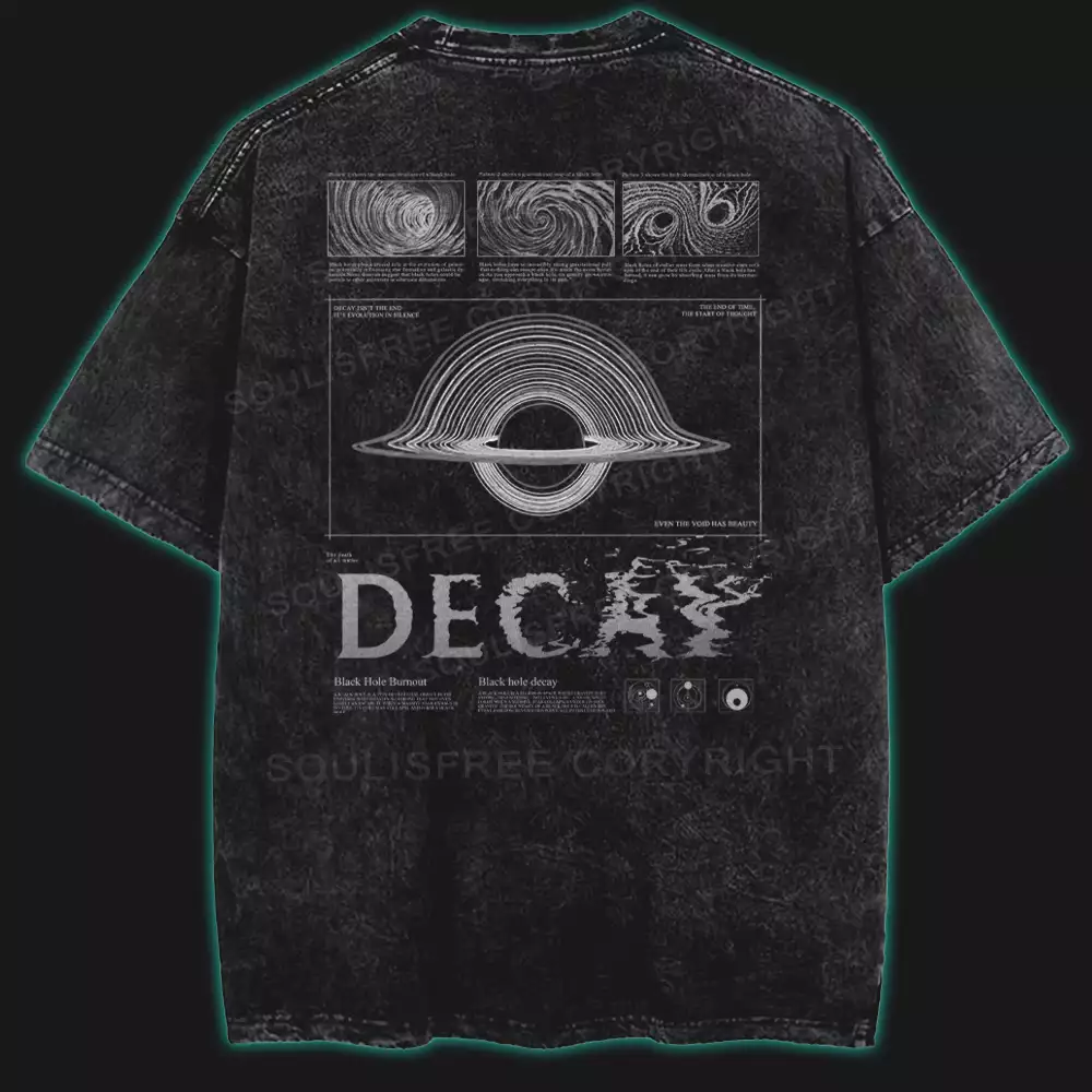 Decay Universe Washed Space T-shirt