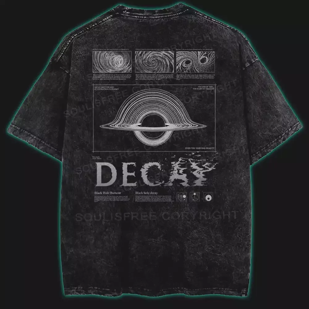 Decay Universe Washed Space T-shirt