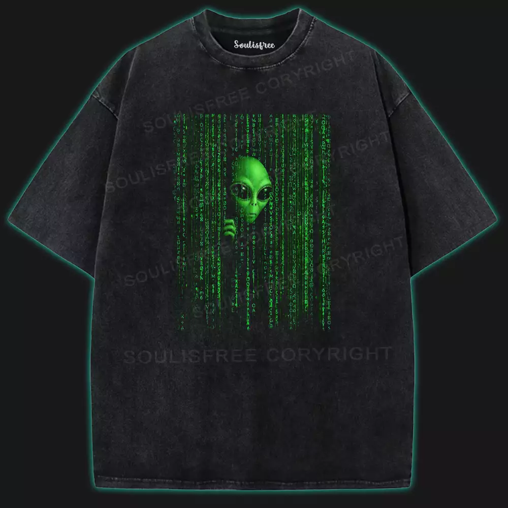 Hidden in the Code Washed Alien T-shirt