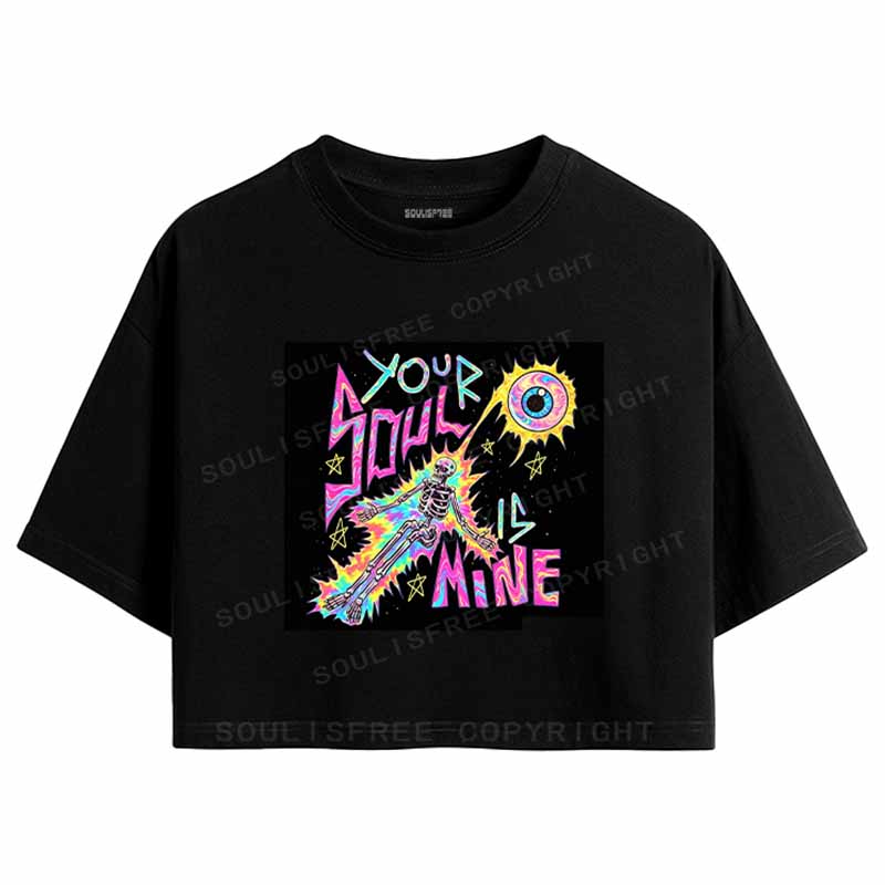 Soulisfree Your Soul Is Mine Raglan Crop Tee