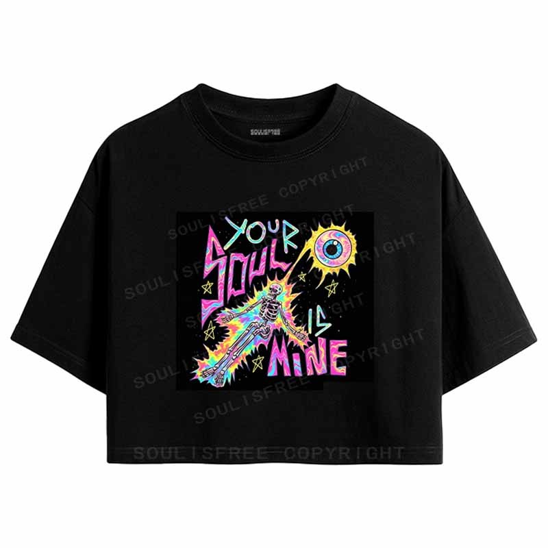 Designed Soulisfree Your Soul Is Mine Raglan Crop Tee