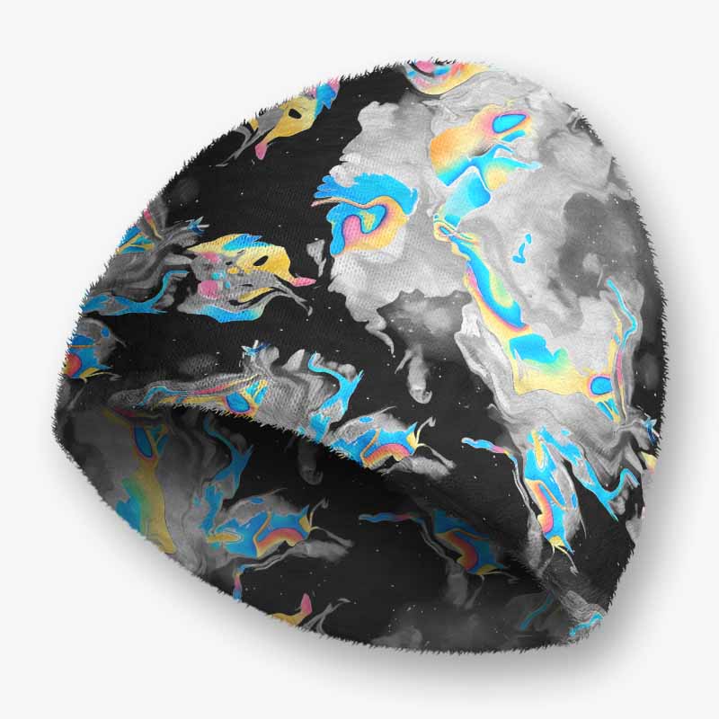 Soulisfree Cyber Iridescent Fluid  Fuzzy Beanie