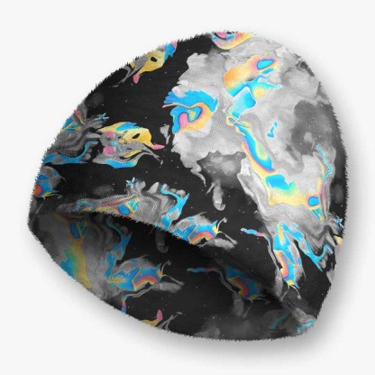 Soulisfree Cyber Iridescent Fluid  Fuzzy Beanie