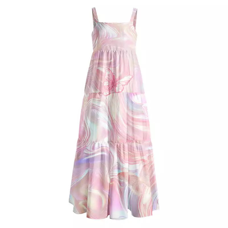 Soulisfree Marble Wings Slip Boho Maxi Dress