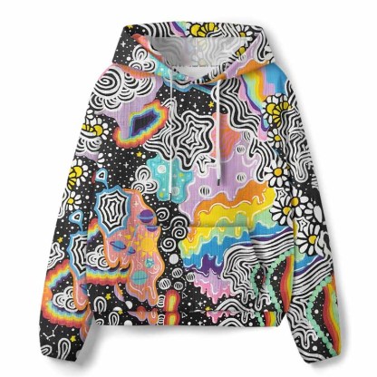 Soulisfree Psychedelic Vortex Collage All-Over Print Hoodie