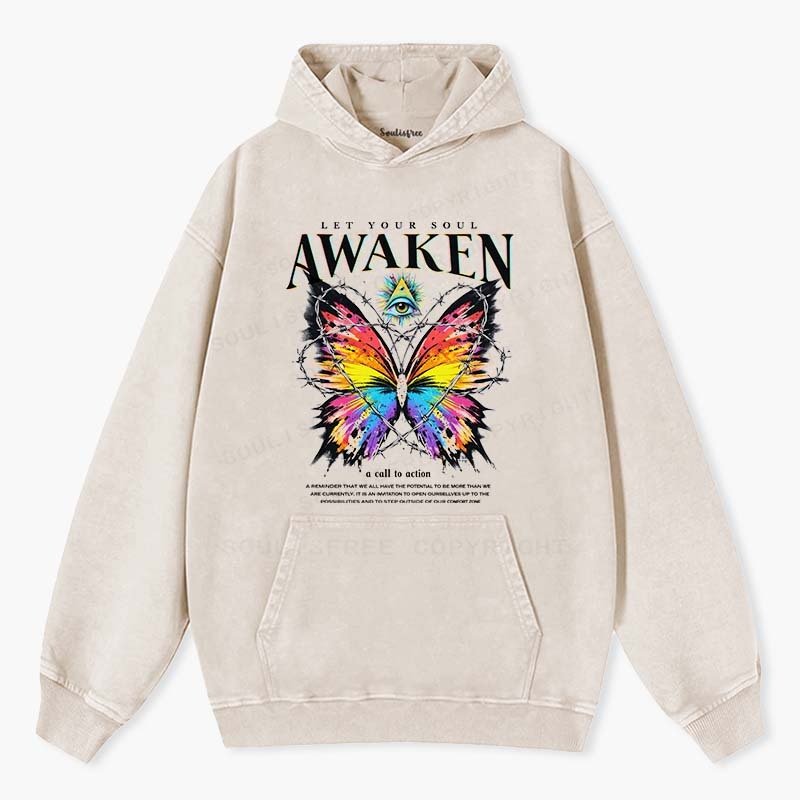Soulisfree Awaken Your Soul Butterfly Washed Hoodie