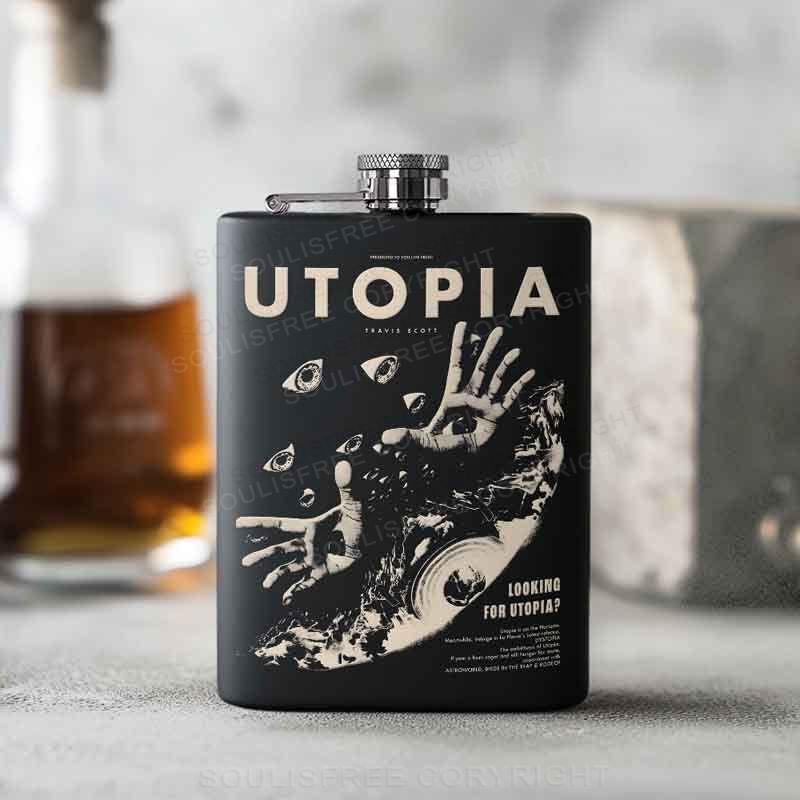 Searching For Utopia Hip Flask