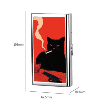 Soulisfree Nine Lives, One Rule Black Cat Metal Pocket Case