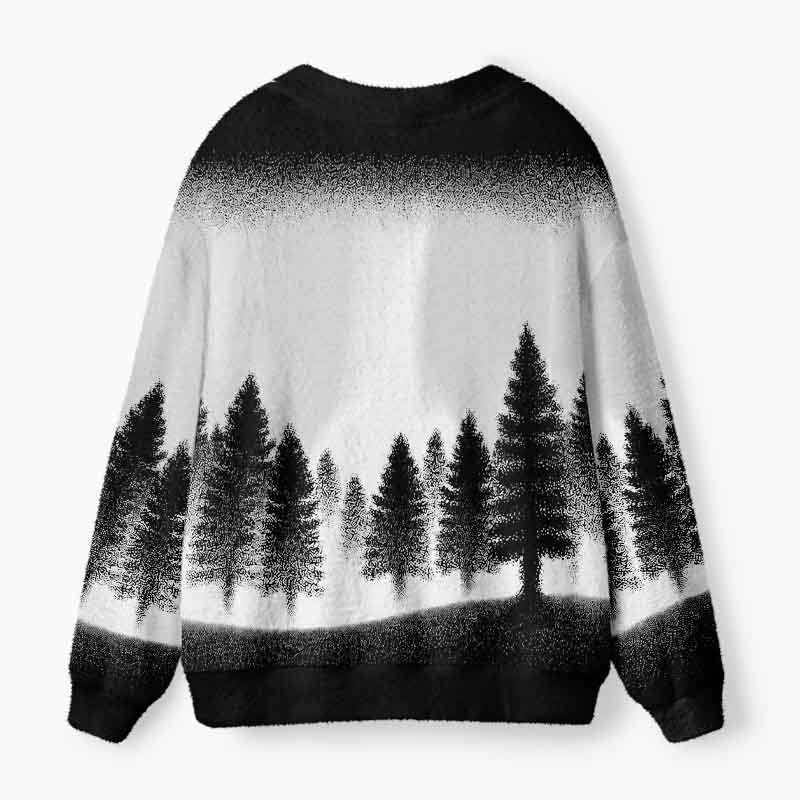 Soulisfree Christmas Beyond The Pines Fuzzy Cardigan Sweater