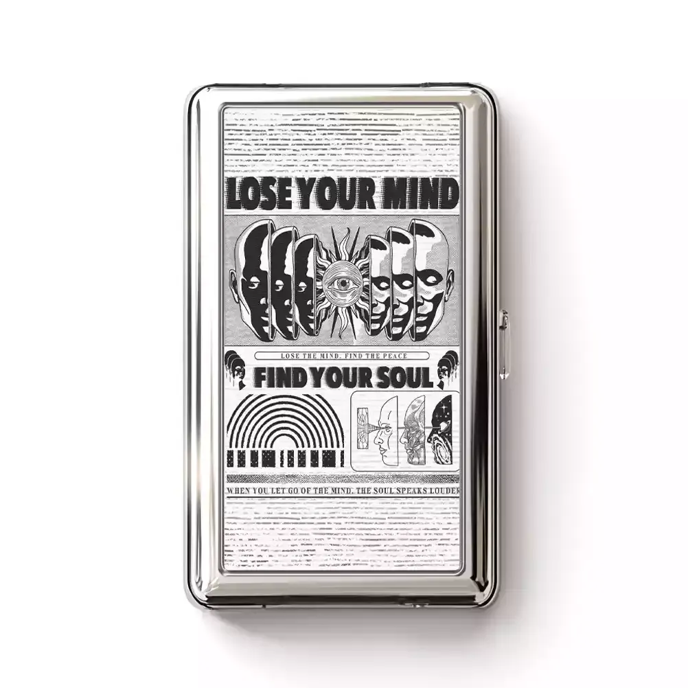 Designed Soulisfree Lose Mind, Find Soul Metal Pocket Case