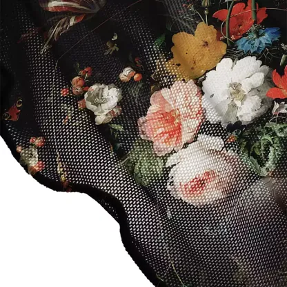 Soulisfree Dark Bouquet Sheer Mesh Cover Up