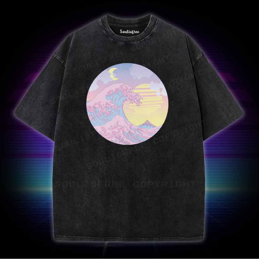 Soulisfree  The Great Wave Washed Tee