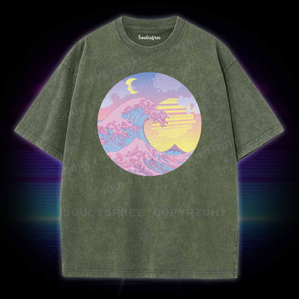 Soulisfree  The Great Wave Washed Tee