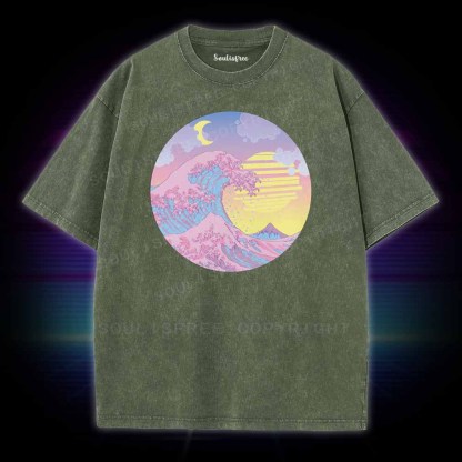Soulisfree  The Great Wave Washed Tee