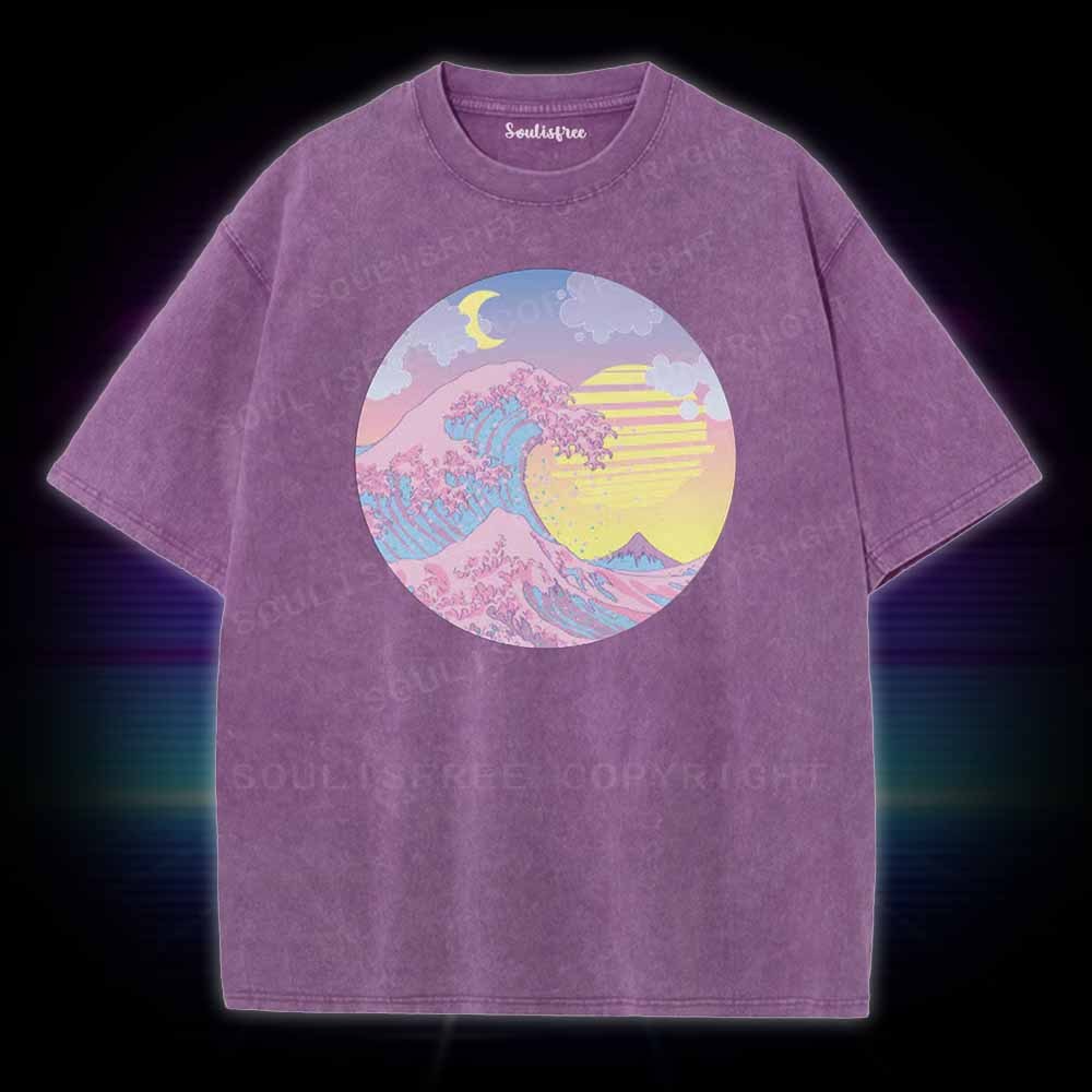 Soulisfree  The Great Wave Washed Tee