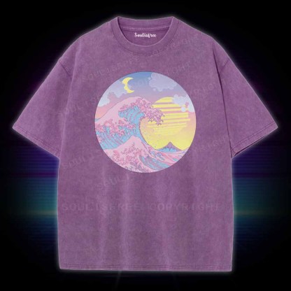 Soulisfree  The Great Wave Washed Tee