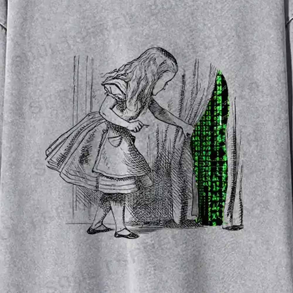 Wandering Into The Digital World Washed Long Sleeve Shirt