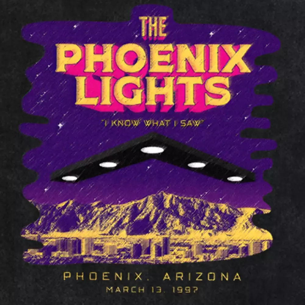 The Phoenix Lights UFO Event Washed Space T-shirt