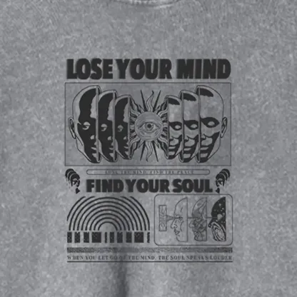 Lose Mind, Find Soul Washed Space T-shirt Washed Cropped Sweatshirt