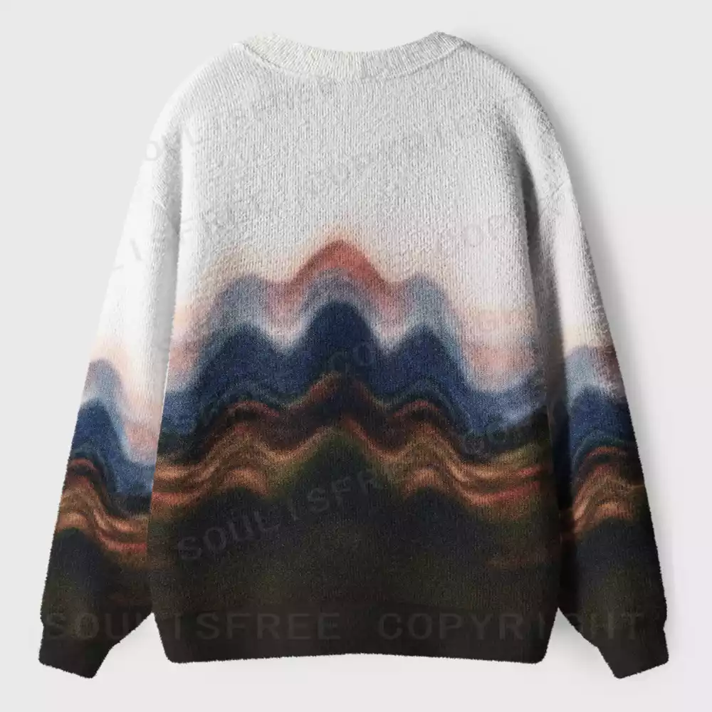 Gradient Layered Peaks Ugly Cardigan Sweaters