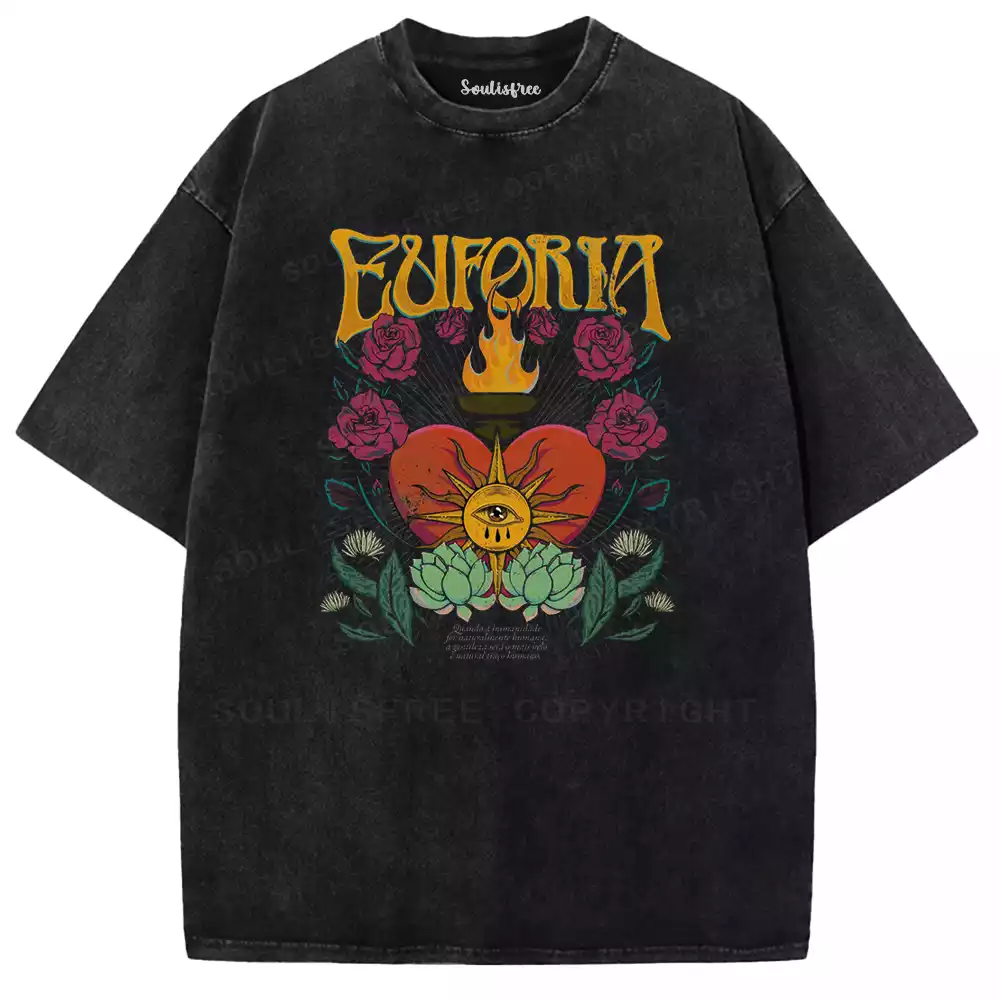 Euphoria Heart-Eye Washed T-shirt