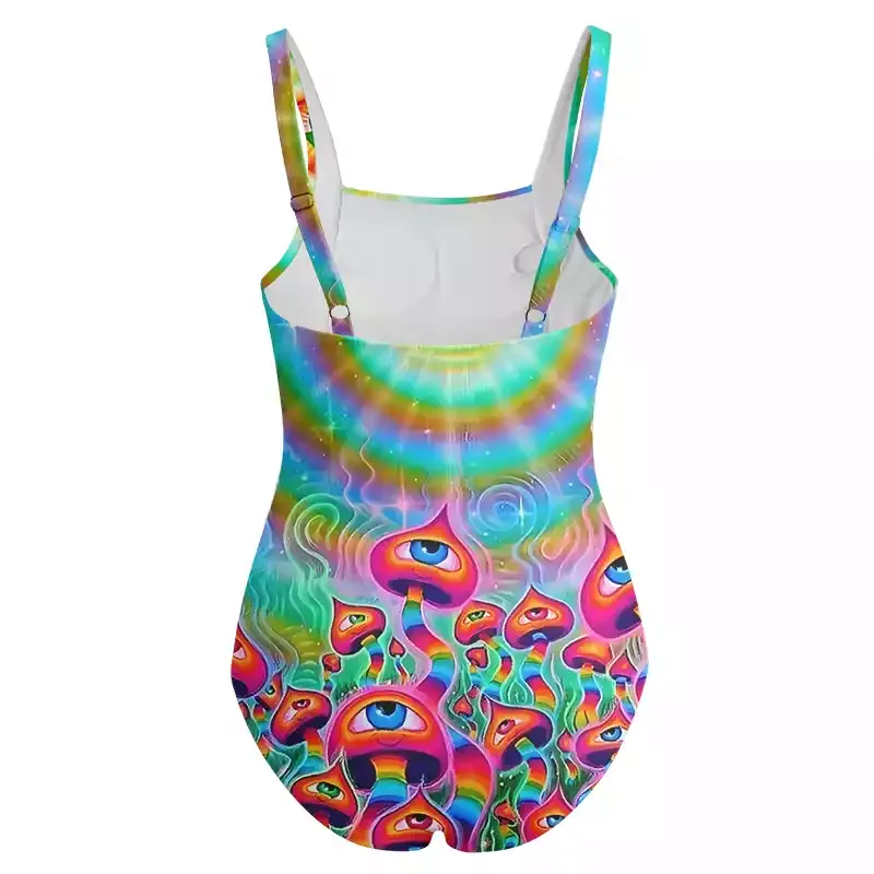 Soulisfree Psychedelic Eye Mushroom One‑Piece Swimsuit