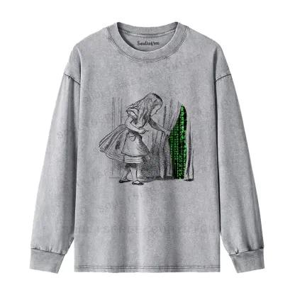 Wandering Into The Digital World Washed Long Sleeve Shirt