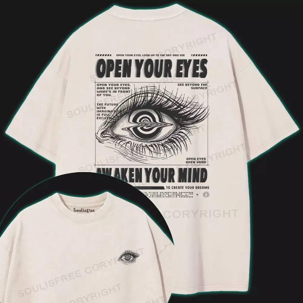 Open Eyes, Awaken Mind Washed T-shirt