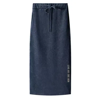 Living By The Sun  Washed A-Line Maxi Skirt