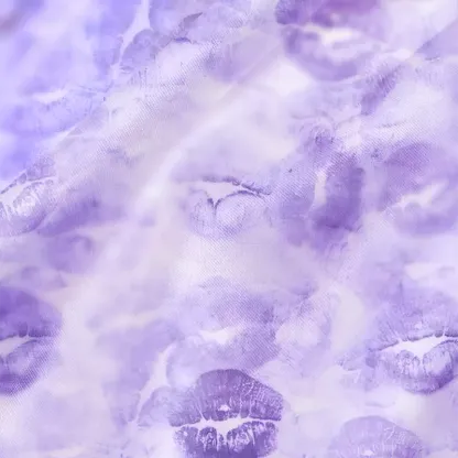 Soulisfree Lavender Lip Print Wash  Cowl Neck Satin Mini Dress