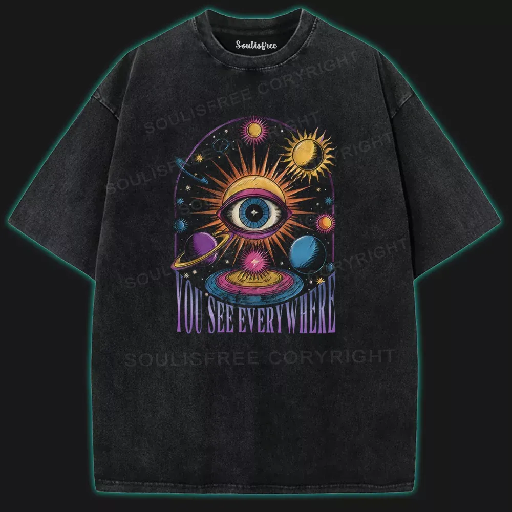You See Everywhere Washed Space T-shirt