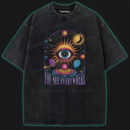 You See Everywhere Washed Space T-shirt