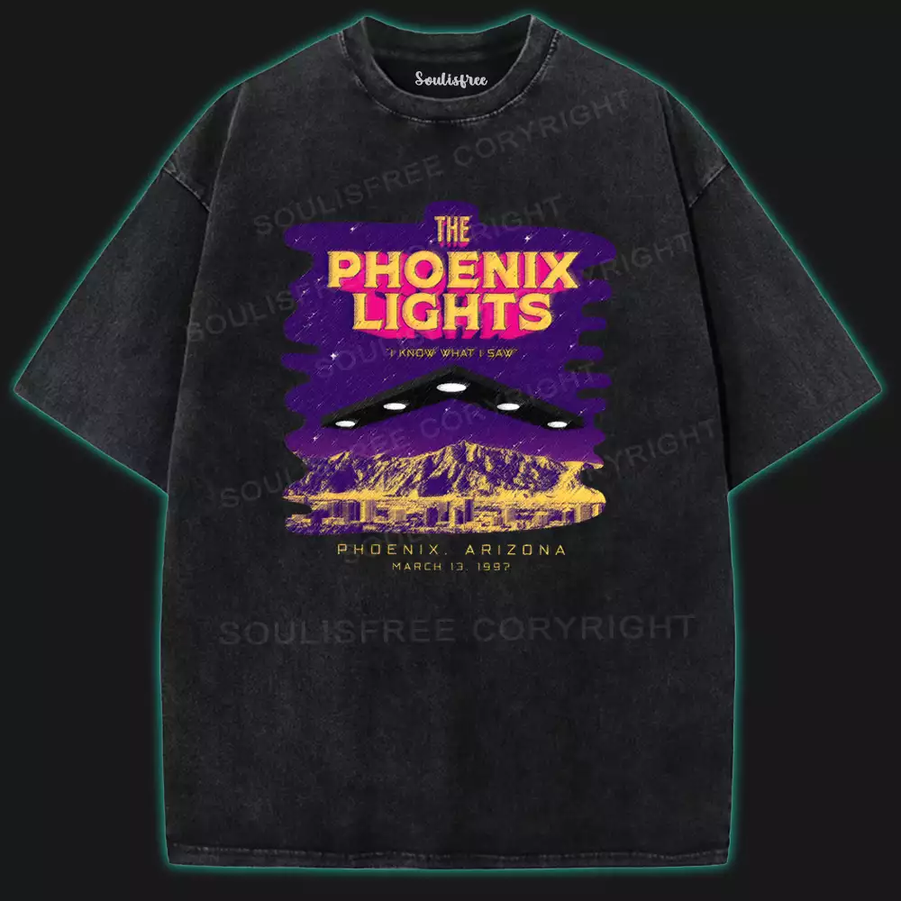 The Phoenix Lights UFO Event Washed Space T-shirt