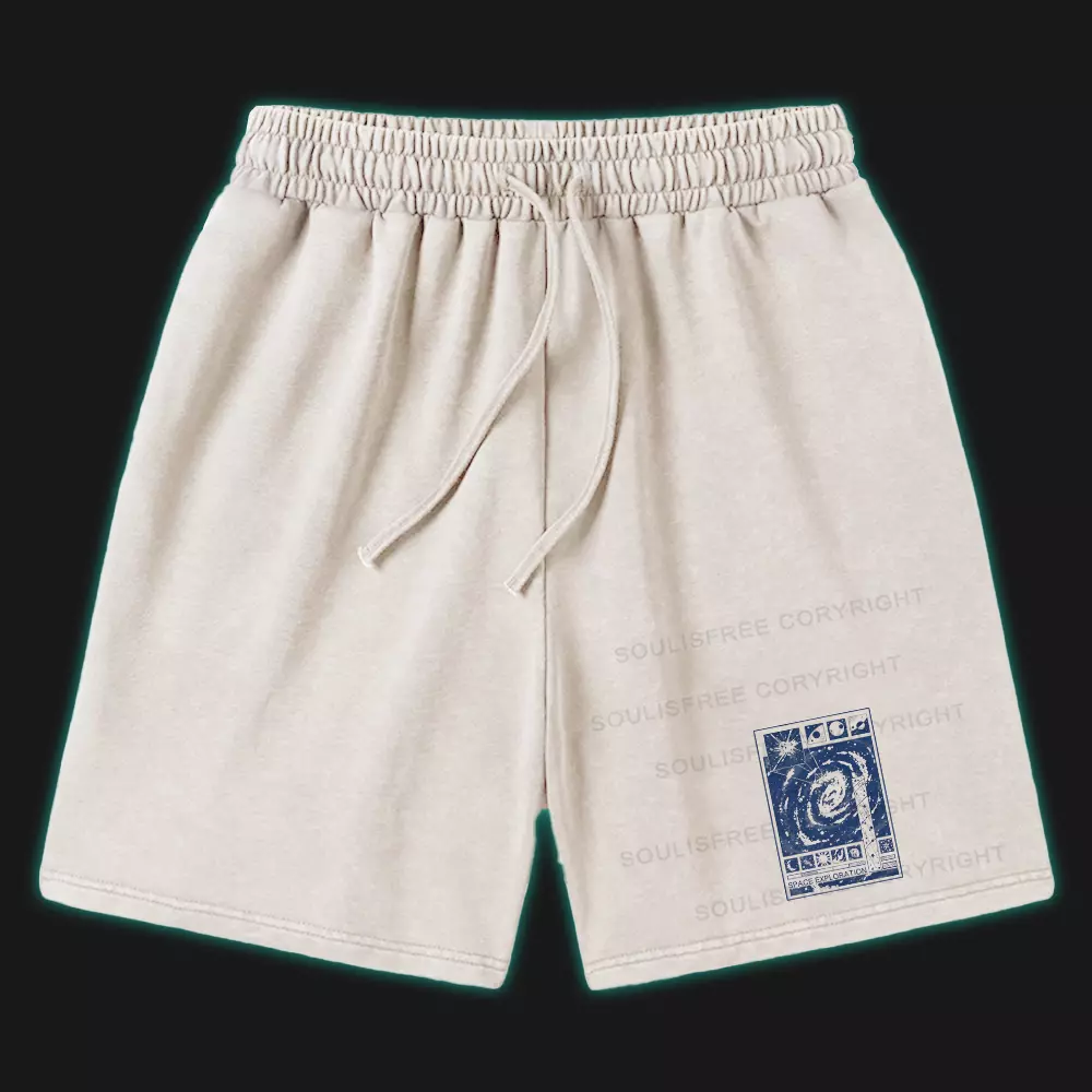 Space Exploration Washed Shorts