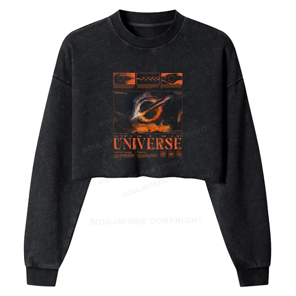 The Cycle Ends Washed Cropped Sweatshirt