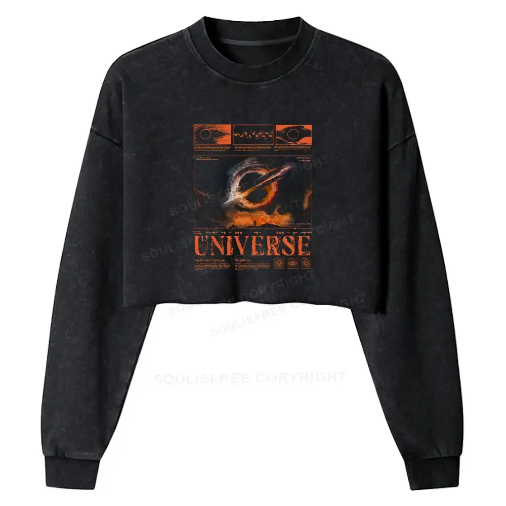 Designed The Cycle Ends Washed Cropped Sweatshirt