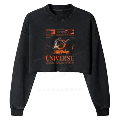 The Cycle Ends Washed Cropped Sweatshirt