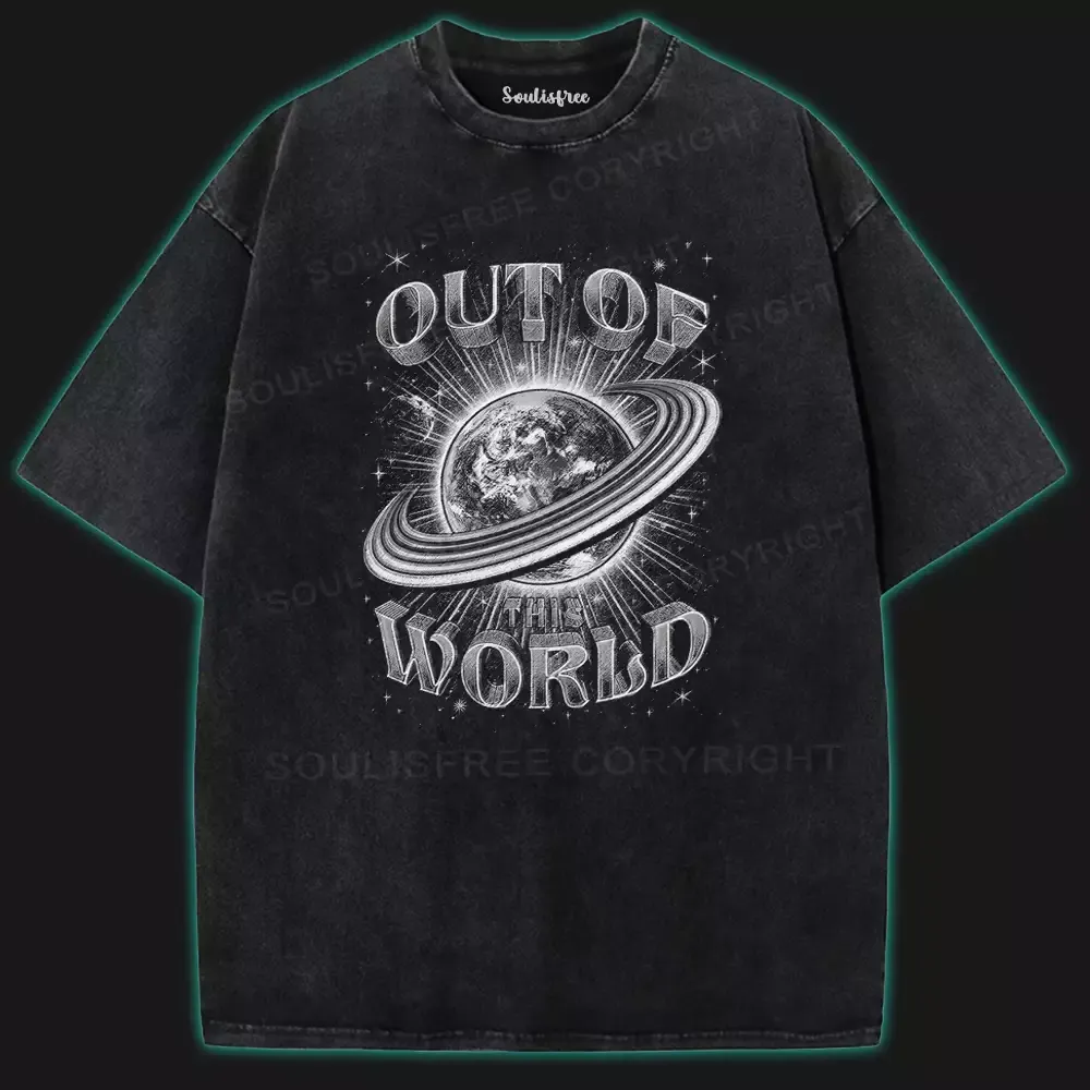 Designed OUT OF WORLD Washed Space T-shirt